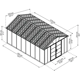 CANOPIA Yukon 5,20 x 3,30 m Grau