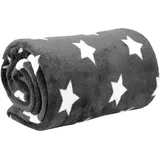 BestLivings Kuscheldecke mit Sternen 150 x 200 cm Anthrazit