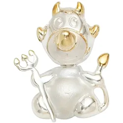 Ketten-Anhänger JOBO "Anhänger Teufel", silber (silber 925), Schmuckanhänger, Damen, Silber 925 (Sterlingsilber), 925 Silber bicolor vergoldet