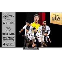 TCL 75T8A Fernseher, 75 Zoll QLED, HDR 1000 nits, Full Array Local Dimming, IMAX Enhanced, 144Hz VRR, Dolby Vision&Atoms TV Powered by Google