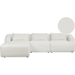 3-Sitzer Ecksofa Bouclé cremeweiß rechtsseitig SVANSELE