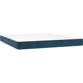 vidaXL Boxspringbett mit Matratze Dunkelblau 180x200 cm Samt