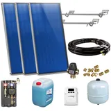 Flachkollektor Komplett Solarpaket Solaranlage Warmwasser Solar 2,03-10,15m2