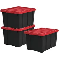 Iris Ohyama Aufbewahrungsbox Kunststoff 68 L Schwarz 3er-Set