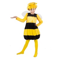 Maskworld Kostüm Biene Maja Kinderkostüm, Hochwertiges Lizenzkostüm der beliebten Biene aus der animierten TV-S gelb 122-128