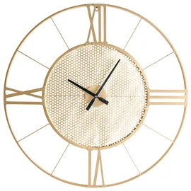 Beliani Wanduhr Blamere 80 cm Metall Gold