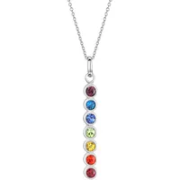 Kette mit Anhänger FIRETTI "Schmuck Geschenk Silber 925 Halsschmuck Halskette Panzerkette Chakra", silber (silberfarben, mehrfarbig), Halsketten, Damen, Silber 925 (Sterlingsilber), L: 42 B: 1mm, mit Kristallstein (synth.), B:1mm