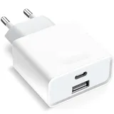 USB C Ladegerät, 20W 2Port USBC Netzteil Adapter Mehrfach für iPhone 15 14 13 12 11 Pro Max SE 2020 XS XR X 8 7 6 Plus, iPad, Samsung, Schnellladegerät Handy Stecker Charger Ladestecker Ladeadapter