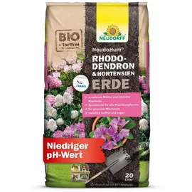 NEUDORFF NeudoHum HortensienErde Bio, für Moorbeetpflanzen torffrei, Dünger, 20 Liter, Braun