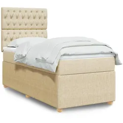 Boxspringbett mit Matratze Creme 100x200 cm Stoff
