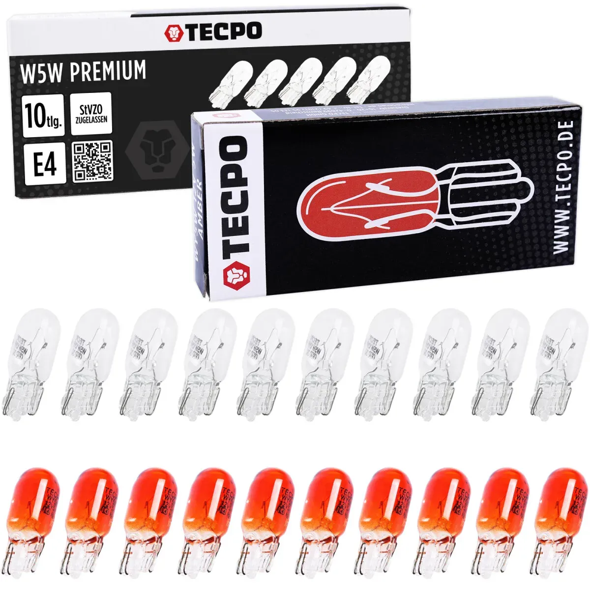 50x Glassockel W5W + 50x Seitenblinker WY5W