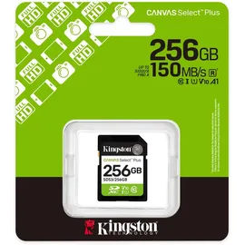 Kingston Canvas Select Plus 256 GB SDXC Speicherkarte Schwarz, Grün, Weiss