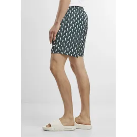 URBAN CLASSICS Badeshorts Urban Classics Herren Pattern Swim Shorts Grün S