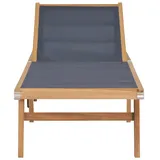 vidaXL Sonnenliege 206 x 60 x 35 cm braun/grau klappbar inkl. Rollen