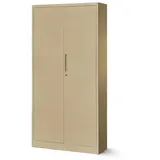 Jan Nowak Aktenschrank Metall Büroschrank abschließbar 90 cm JAN 4 Böden Stahl (Pulverbeschichtet 0,6 mm Wandmontage möglich PZH-zertifiziert) Ordnerschrank 50 Ordner Schloss 2 Schlüssel robust 13 Farben beige