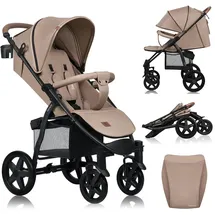 lionelo Annet Buggy bis 22 kg mit Liegefunktion, Kinderwagen klein zusammenklappbar mit Zubehör, Eva-Schaum-Räder, Moskitonetz, Fußdecke Getränkehalter, Korb