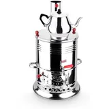 Hoffmans HOFFMANNS robuster Edelstahl-Holzkohlen Samowar mit Teekanne 8 Liter - Schwarz