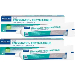 VIRBAC Zahnpasta mit Geflügelaroma zur enzymatischen Hunde Zahnpflege 2x70g