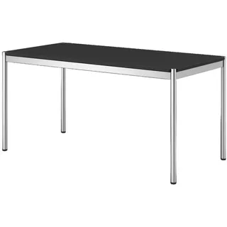 USM Haller Tisch, rechteckig, 150x75x74 cm Linoleum, Nero