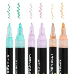 ONLINE® Pastell Lettering Acrylstifte-Set farbsortiert 0,7 + 3,0 mm, 6 St.