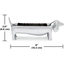 Umbra Dachsie Ringhalter, Moderner Ringhalter in Form eines Dackels für 9 Ringe, Chrom