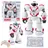 Wisam RC-Roboter Interaktiver ferngesteuerter mit 16 Funktionen RTF pink/weiß