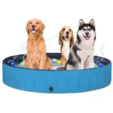 Faltbarer Pool Hundepool Schwimmbad für Hunde und Katzen,Hundebadewanne Planschbecken Hund Swimmingpool mit Rutschfestem Boden & Ablassventil PVC Haustiere Wasserbecken für Hunde Katzen