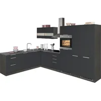 kochstation Winkelküche KS-Luhe L-Form 240 cm grau