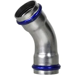 Edelstahl Pressfitting Bogen 45° ixi, Kontur V (Ausführung: 28 mm)