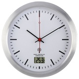 Renkforce E1003R Funk Wanduhr 17 cm x 6 cm Silber Badezimmer-/Feuchtraum geeignet