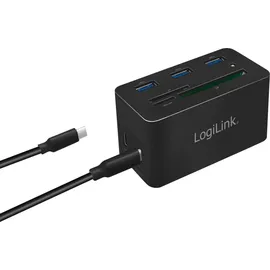 Logilink UA0370 USB-C Dock 10-in-1-Anschluss, mit PW (Power Delivery), Schwarz