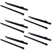Emuca Schubladenführungen mit Rollen Stahl 450 mm schwarz 5 Stück