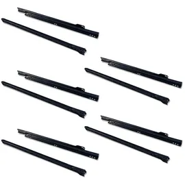Emuca Schubladenführungen mit Rollen Stahl 450 mm schwarz 5 Stück