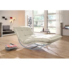 W.Schillig Relaxliege »daily dreams« in Waffelkissen-Optik, Schaukelgestell silber matt, in 2 Breiten grau