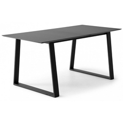 Hammel Furniture Esstisch Meza by Hammel, rechteckige Tischplatte MDF, Trapez Metallgestell, 2 Einlegeplatten schwarz 165 cm x 73,5 cm