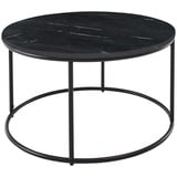 Stolkom Couchtisch schwarz Stein, rund 80x46x80 cm (B/H/T)