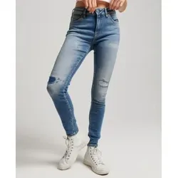 Superdry für Damen. W7010798A Skinny-Jeans mit mittlerer Taille aus Bio-Baumwolle Vintage blue (26/32), Blau, Lässig, Denim, Nachhaltig