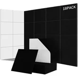 Sonuvia 18 Stück Quadratische Akustikplatten selbstklebend, Schallschutz & Schalldämmung für Wände & Türen – 230kg/m3, NRC 0.95, 100% Polyester, Ideal für Schallschutz Wand, Schwarz