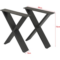 [en.casa] Tischgestell Maribo für Esstische Schwarz 72x55cm
