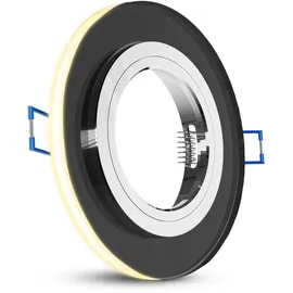 SSC-LUXon YAPU 6 Stück Einbauspot mit LED Ring schwarz rund - spiegelnde Einbau Deckenleuchten für GU10 / Module inkl. Fassung