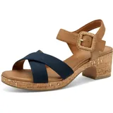 Marco Tozzi Damen Sandalen mit Absatz Runde Spitze mit Schließe, Blau (Navy Comb), 39 EU