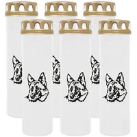 HS Candle Grabkerze GK-03999 (6-tlg), Grabkerze Brenndauer 100 Stunden mit Tier-Motiv