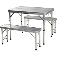 Redcliff Tisch-Set mit 2 Stühlen Redcliffs 90 x 60 x 70 cm Grau (3 Stücke) - Grau