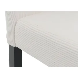 Mendler 4er-Set Esszimmerstuhl Littau, Stuhl Küchenstuhl Hochlehner, Stoff/Textil Cord Holz ~ creme, dunkle Beine