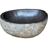 MyBer® Natursteinwaschbecken Steinwaschbecken Massivwaschbecken Waschbecken Waschschale Flusssteinwaschbecken PMBS01