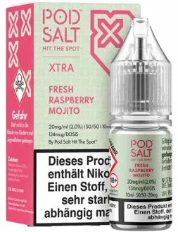 Fresh Raspberry Mojito NicSalt Liquid by Pod Salt Xtra 10ml / 20mg