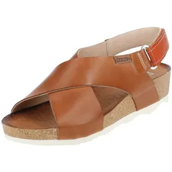 Keilsandalette PIKOLINOS "PIKOLINOS Sandalen Leder", Damen, Gr. 39, braun (brandy), Leder, casual, Schuhe