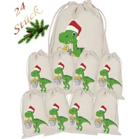 Dino Adventskalender zum Befüllen 24 Beutel Säckchen Weihnachtskalender Bio