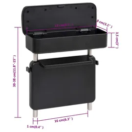 vidaXL Auto-Armlehne Universal Schwarz 23x8x(30-38) cm ABS - Schwarz