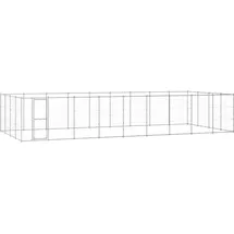 vidaXL Outdoor-hundezwinger Verzinkter Stahl 43,56 m2